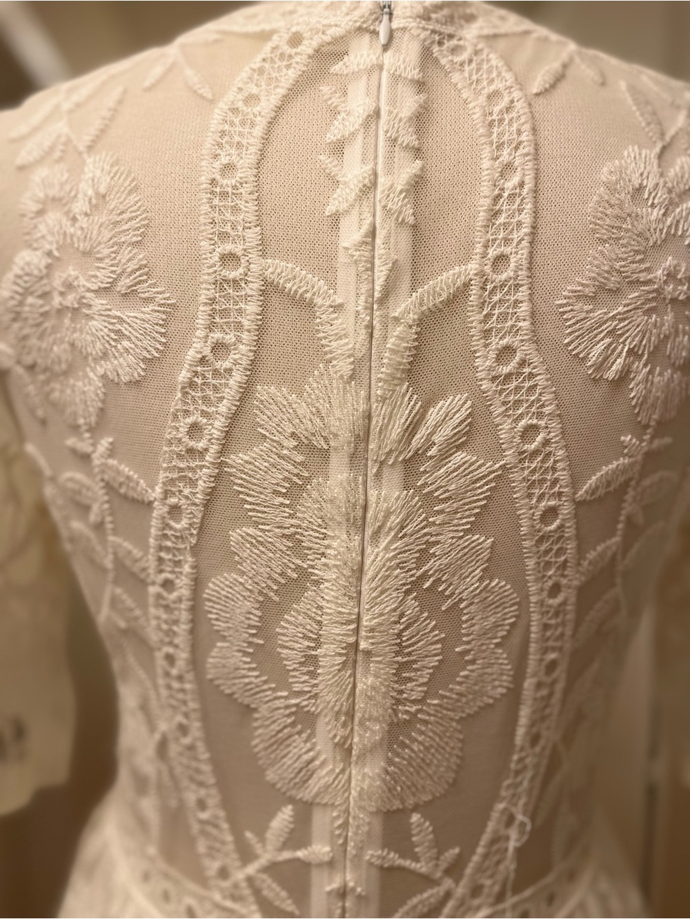 Pink Blush Ivory Lace V‑Neck Maxi Dress - Size M - Picture 9 of 9